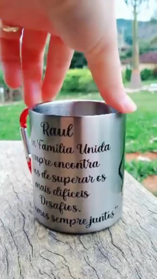 Caneca inox com mensagem — trabalho da ArtStampCreations